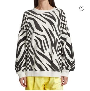 R13 Black & Wite Tiger And Checkers Sweatshirt